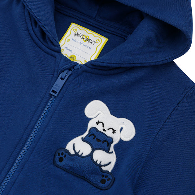Squeaky Navy Blue Zipped Hoodie Sweatshirt