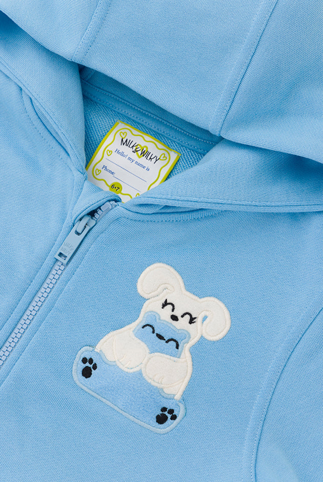 Squeaky Baby Blue Zipped Hoodie Sweatshirt