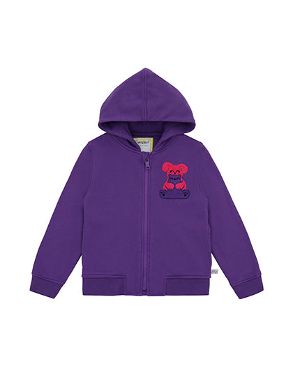 Squeaky Purple Zipped Hoodie Sweatshirt