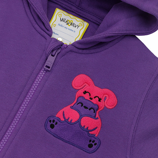 Squeaky Purple Zipped Hoodie Sweatshirt