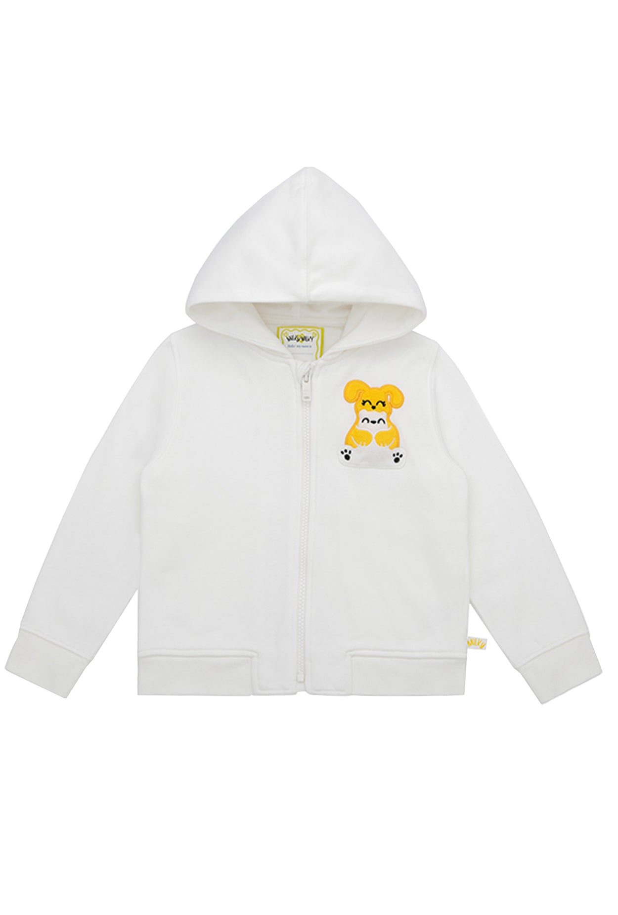 Squeaky White Zipped Hoodie Sweatshirt