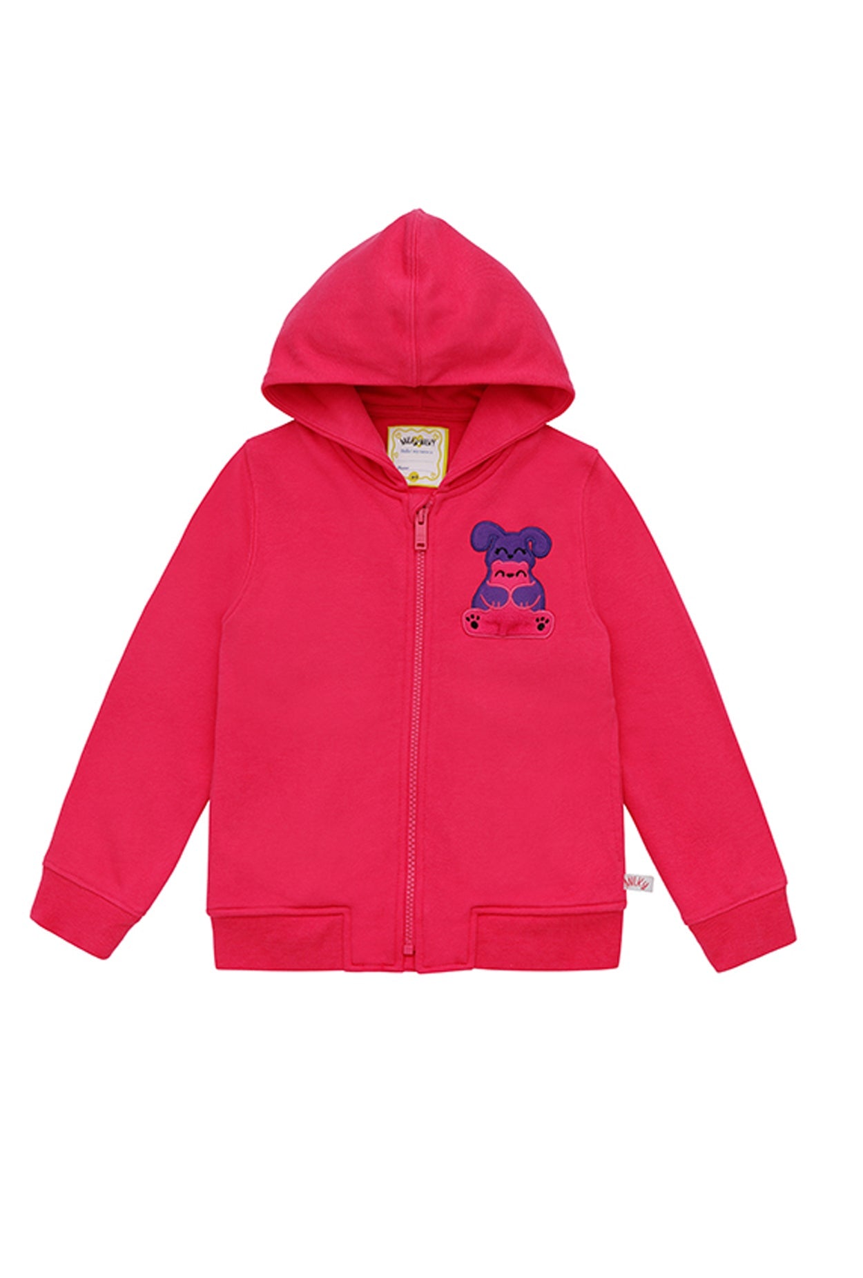 Squeaky Fuchsia Zipped Hoodie Sweatshirt