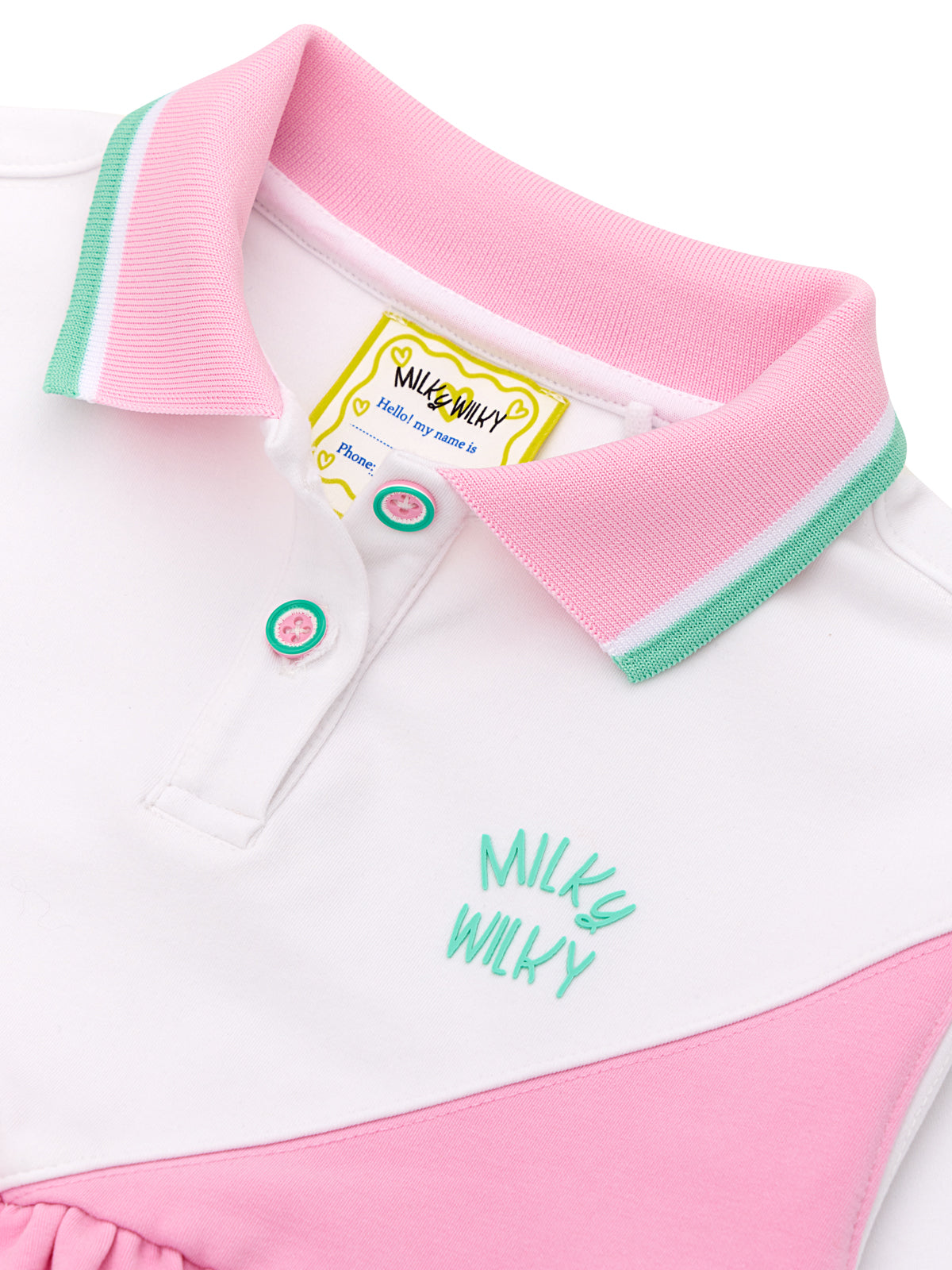 V Pattern Polo Collar Dress