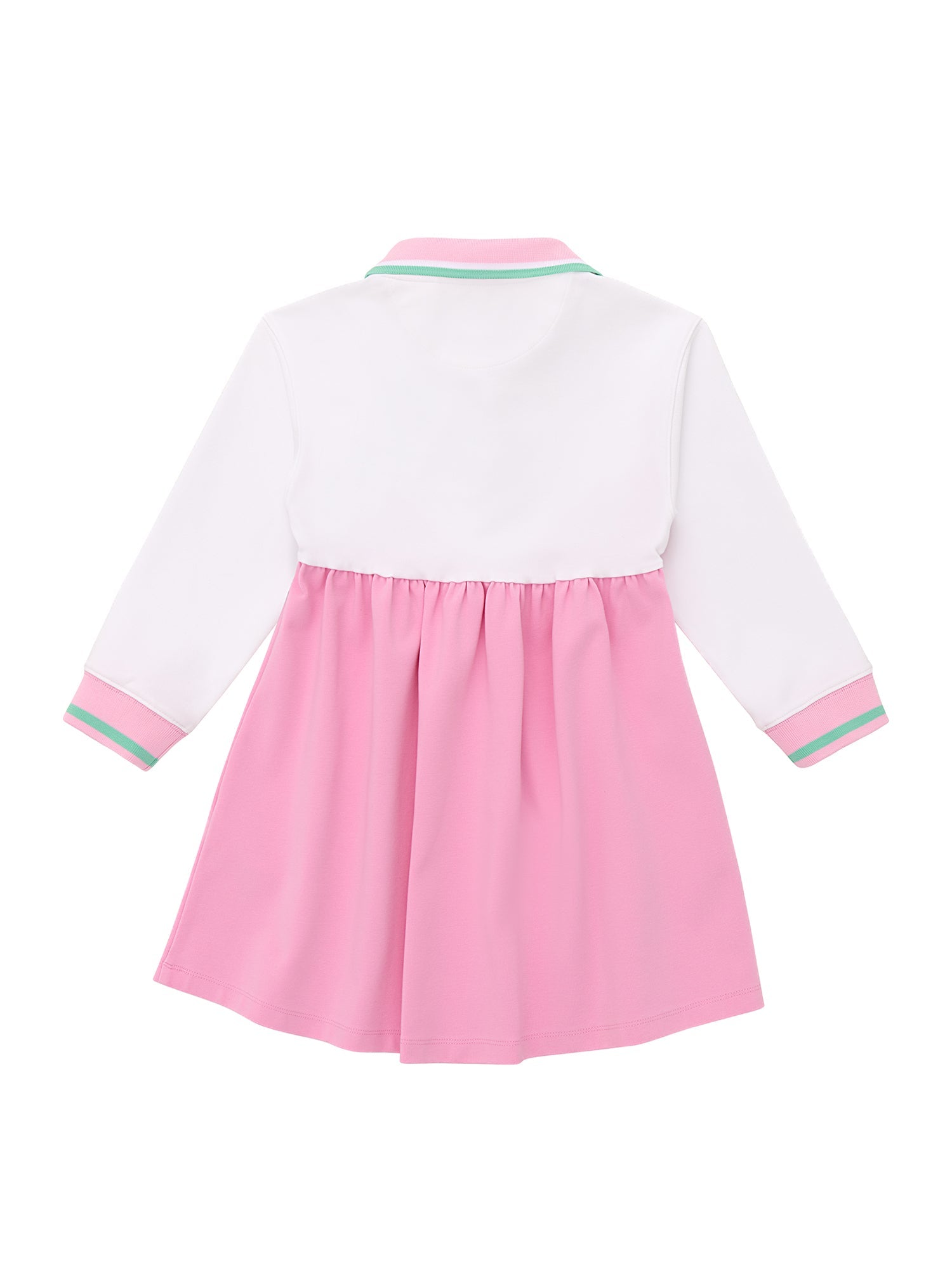 V Pattern Polo Collar Dress
