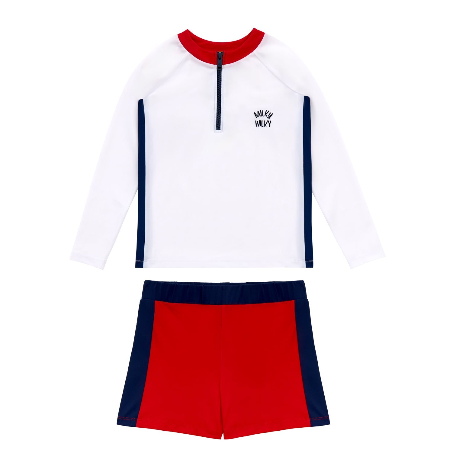Boys Longsleeve Half Zipped Swim Set