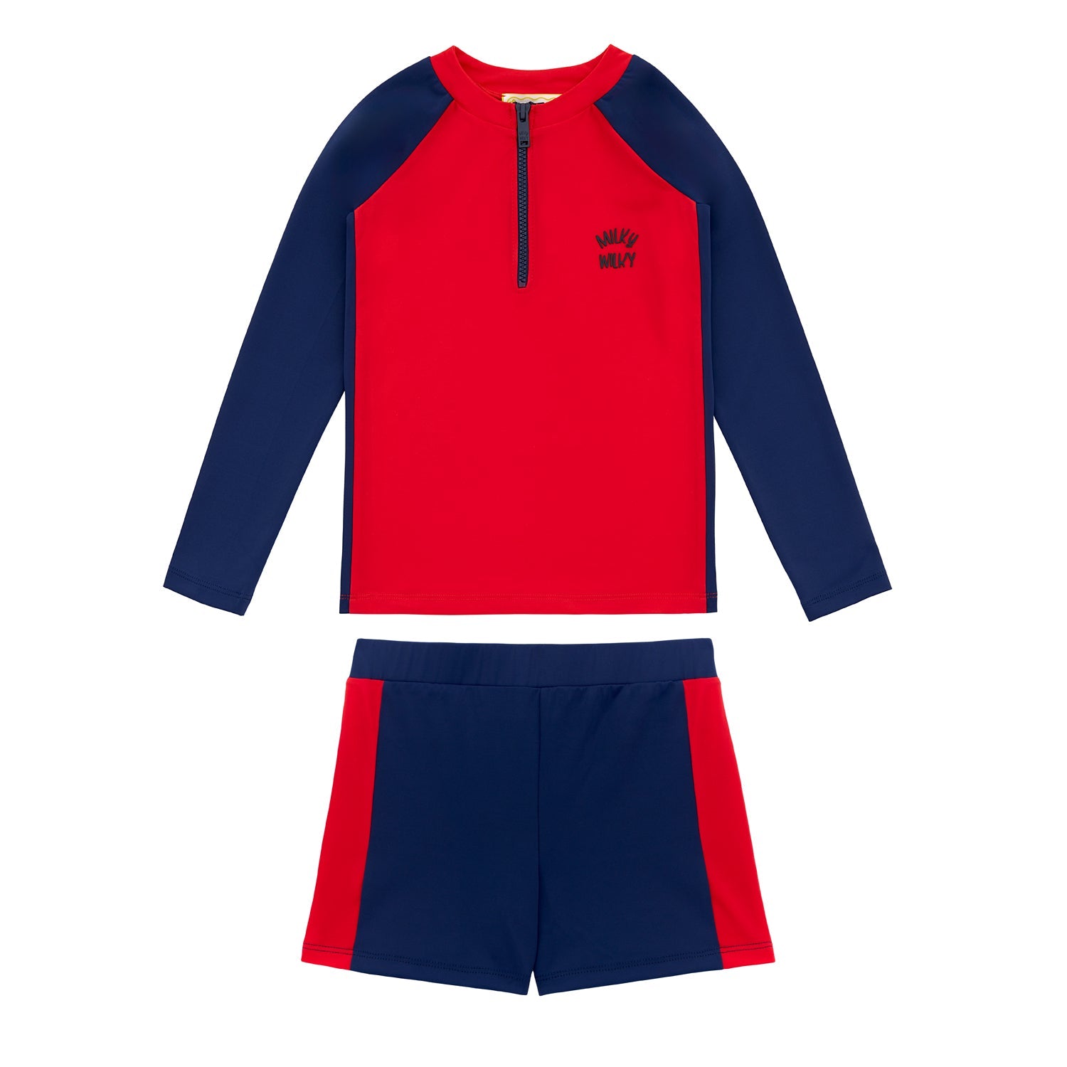 Boys Longsleeve Half Zipped Swim Set