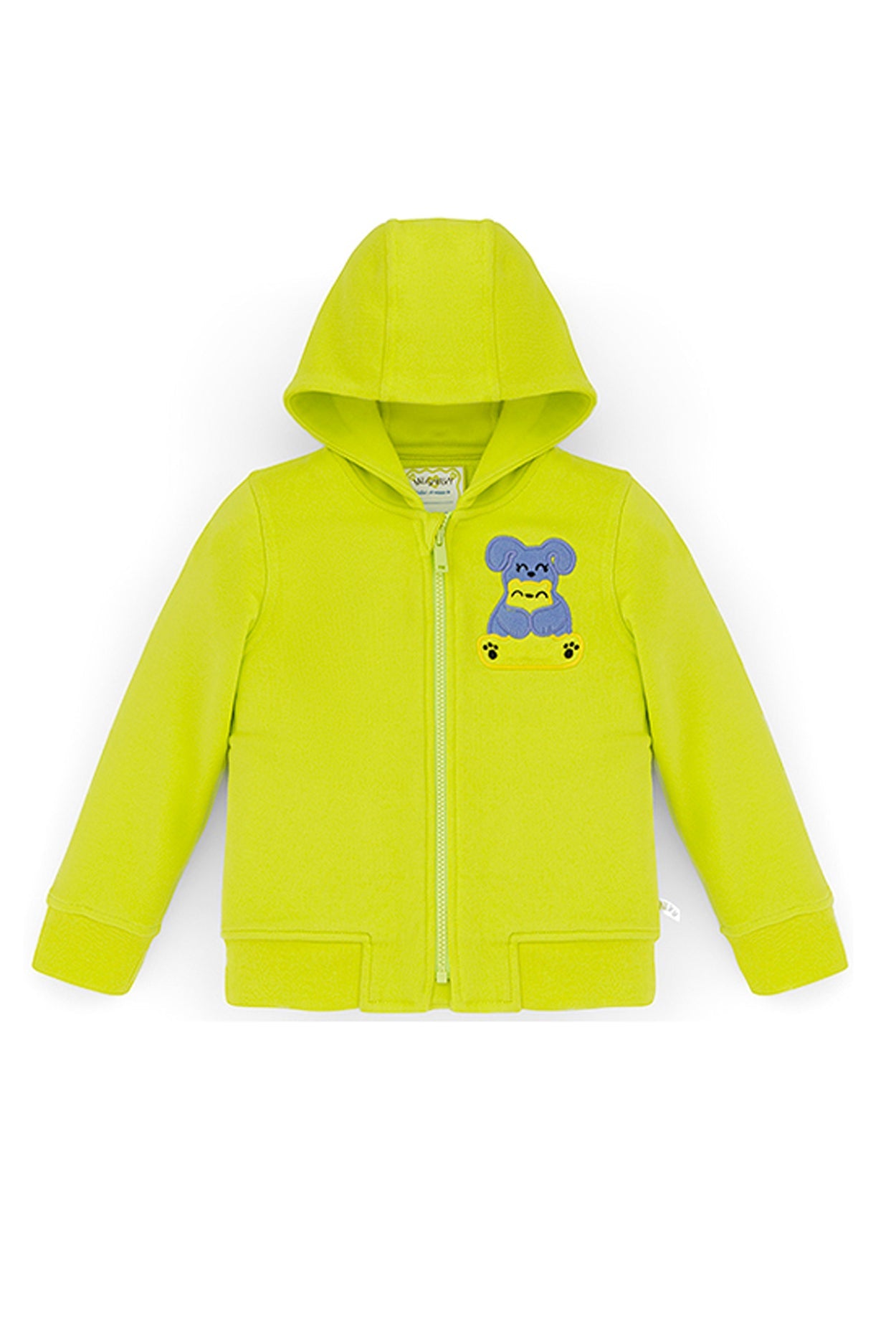 Squeaky Lime Zipped Hoodie Sweatshirt