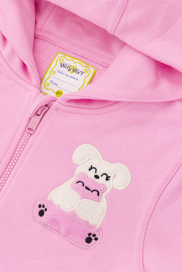 Squeaky Pink Zipped Hoodie Sweatshirt
