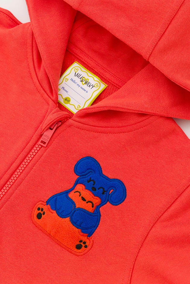Squeaky Orange Zipped Hoodie Sweatshirt